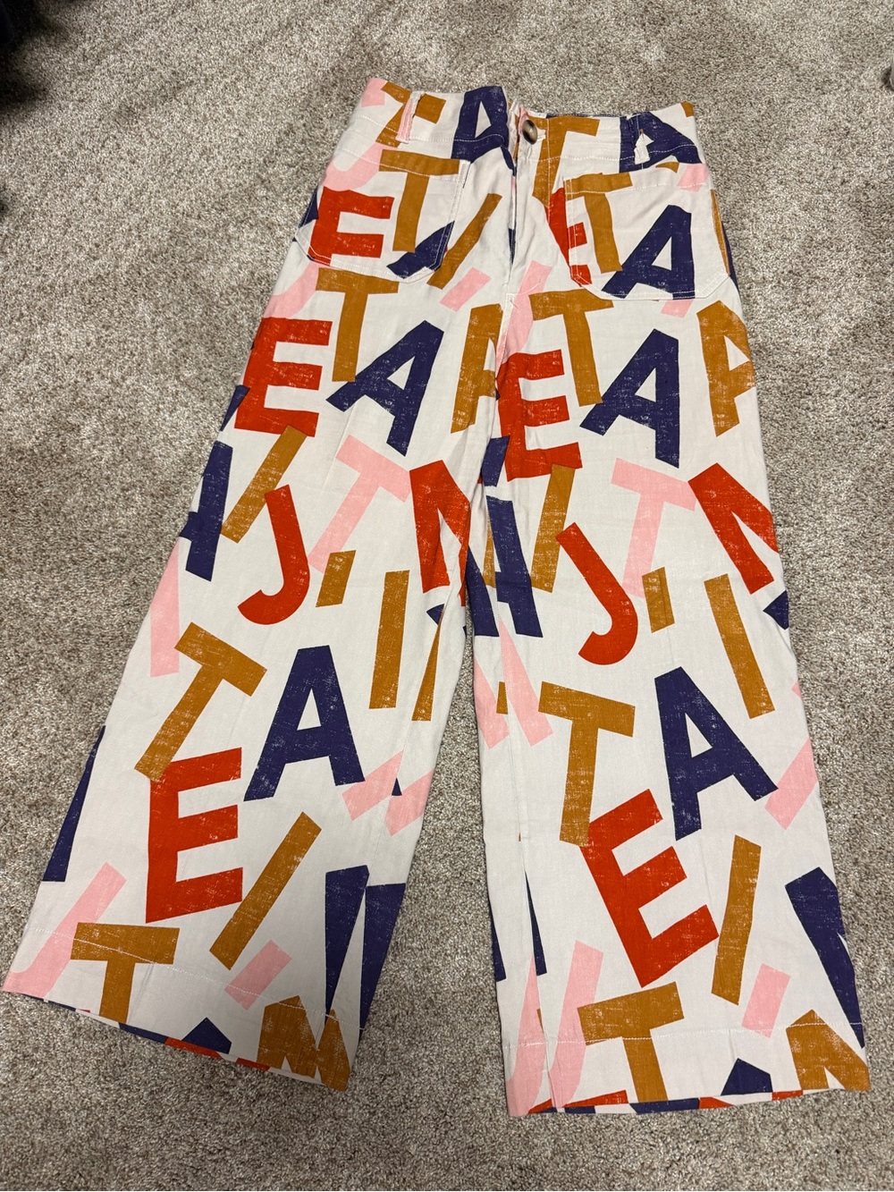 EUC Maeve Colette alphabet wide leg pants
